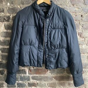 Y2K bebe size medium black cropped puffer jacket missing fur